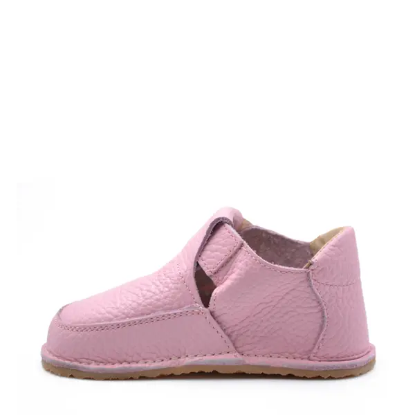 Pantofi barefoot, primii pasi, piele naturala, talpa flexibila, roz, Barbie_Ari-020-6-22_Pebebe
