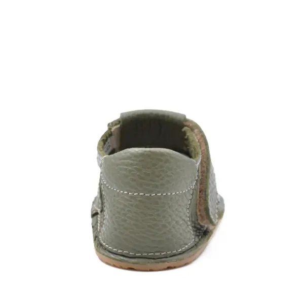 Pantofi barefoot, primii pasi, piele naturala, talpa flexibila, verde khaki, Marcus_Ari-020-7-16_Pebebe