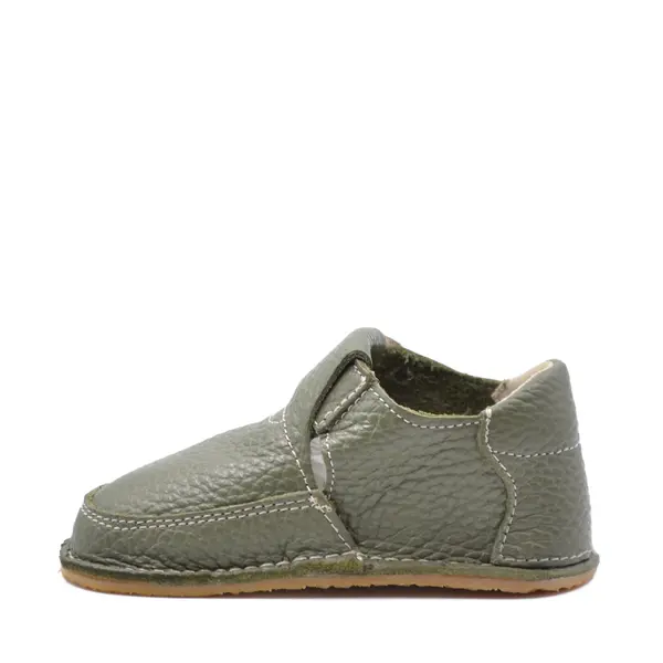 Pantofi barefoot, primii pasi, piele naturala, talpa flexibila, verde khaki, Marcus_Ari-020-7-16_Pebebe