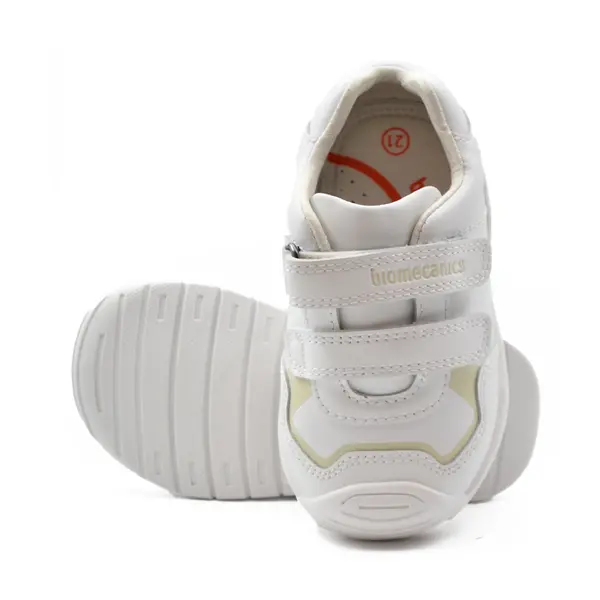 Pantofi copii, piele naturala, Biogateo Sport, alb, Biomecanics_241001-C050-19_Pebebe