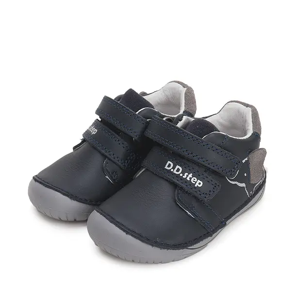 Pantofi copii, piele naturala, barefoot, bleumarin, elefant, D.D.Step_S070-42919A-20_Pebebe