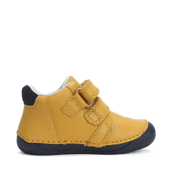 Pantofi copii, piele naturala, barefoot, galben, elefant, D.D.Step_S070-42919-20_Pebebe