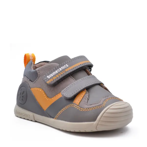 Pantofi copii, piele naturala, Biogateo Urban Casual, gri, Biomecanics_241122-B213-18_Pebebe