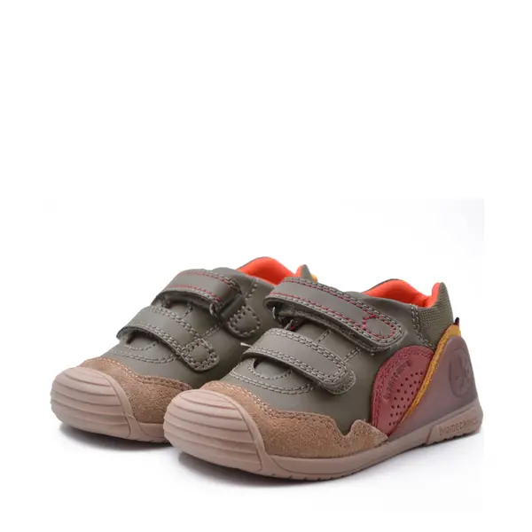 Pantofi copii, piele naturala, Biogateo Urban Casual, verde uscat, Biomecanics_241120-B788-18_Pebebe