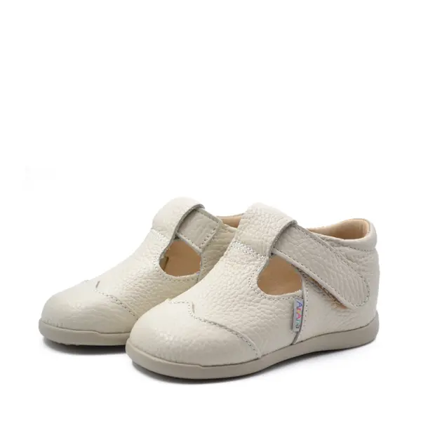 Pantofi din piele naturala, decupati, primii pași, crem, Clarice_ARI-30-3-24_Pebebe