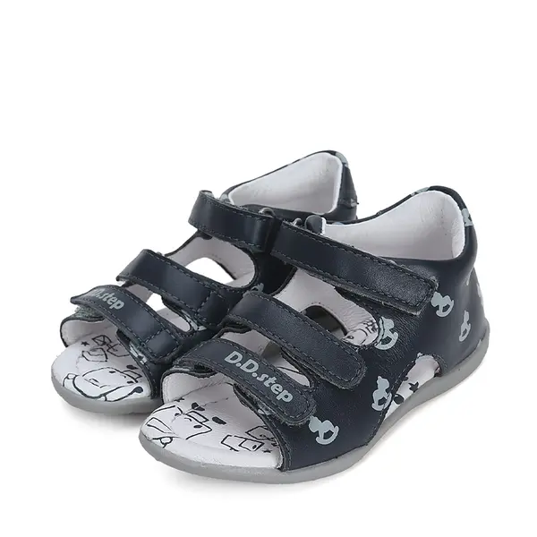 Sandale baieti, piele naturala, calut, bleumarin, D.D.Step_G075-41906A-19_Pebebe