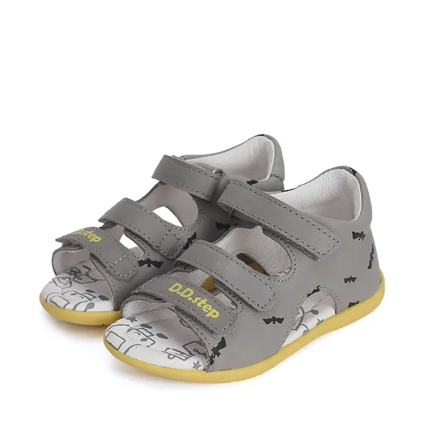 Sandale baieti, piele naturala, liliac, gri, D.D.Step_G075-41906B-20_Pebebe