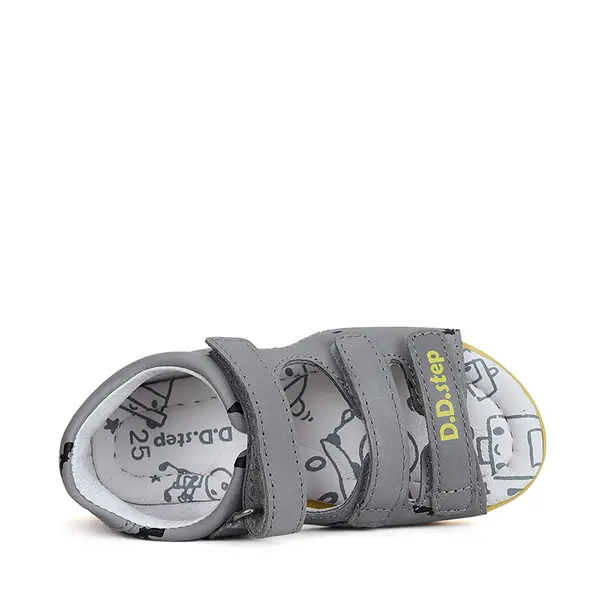 Sandale baieti, piele naturala, liliac, gri, D.D.Step_G075-41906B-20_Pebebe