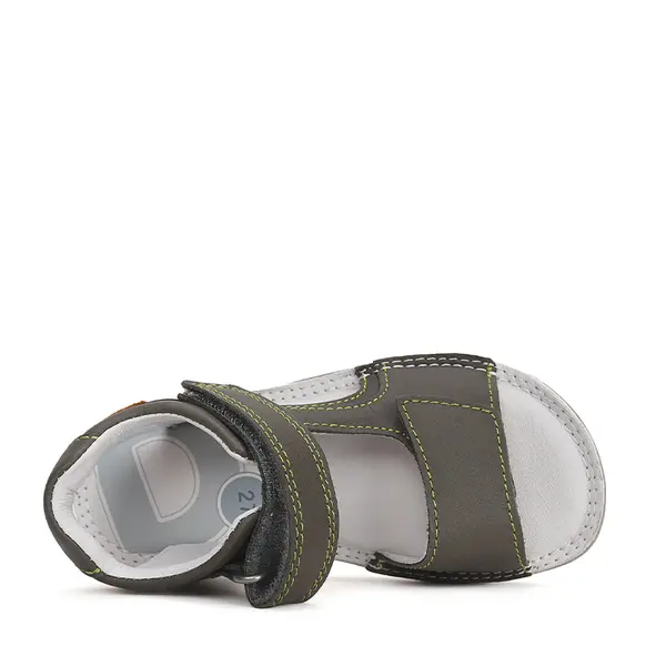Sandale barefoot copii, piele naturala, khaki, D.D.Step_G080-41185AM-30_Pebebe