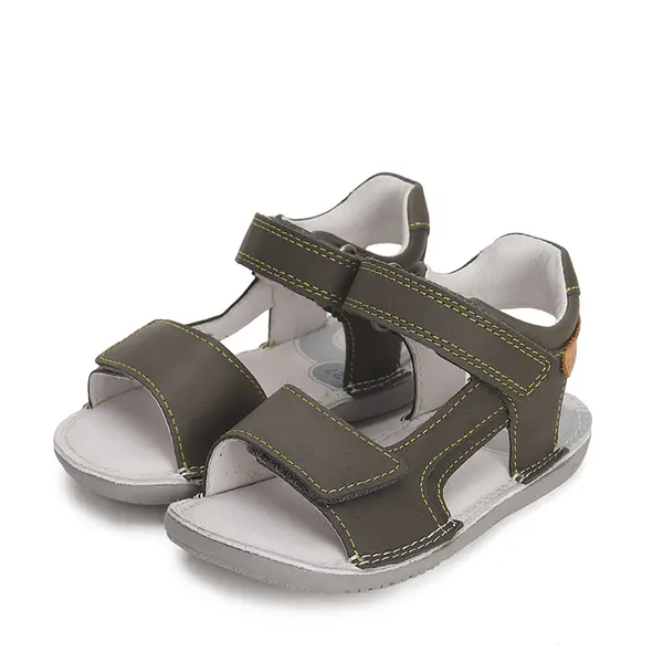 Sandale barefoot copii, piele naturala, khaki, D.D.Step_G080-41185AM-31_Pebebe
