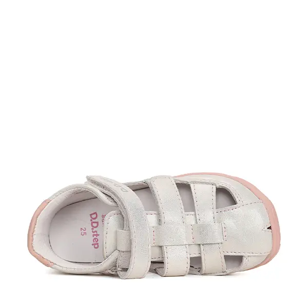 Sandale Copii, barefoot, piele naturala, argintiu, D.D.Step_G077-41565C-25_Pebebe