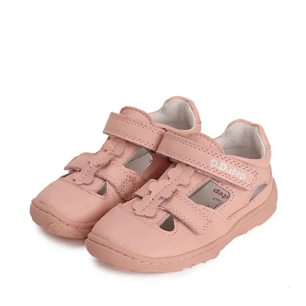 Sandale Copii, barefoot, piele naturala, roz, D.D.Step_G077-41892C-21_Pebebe