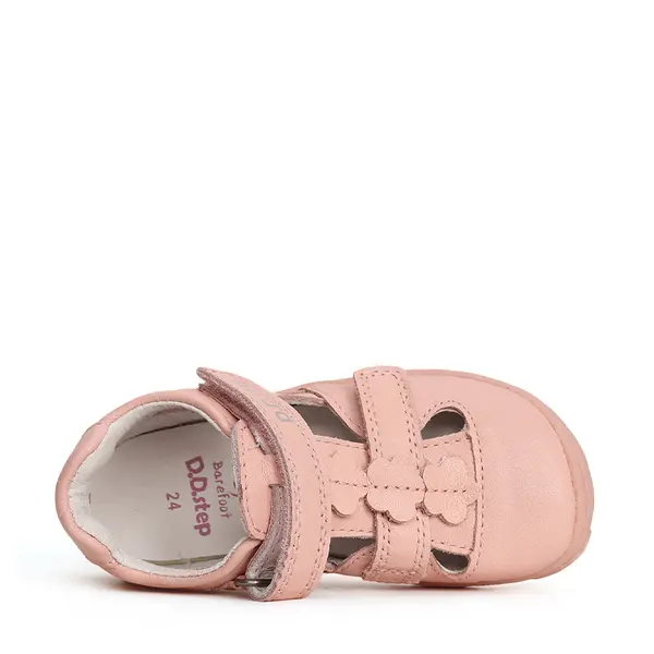 Sandale Copii, barefoot, piele naturala, roz, D.D.Step_G077-41892C-21_Pebebe