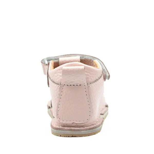 Sandale copii, barefoot, primii pasi, piele naturala, talpa flexibila, inchidere cu scai, roz deschis_RO-100-2-19_Pebebe