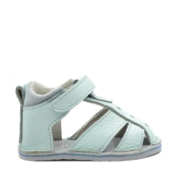 Sandale copii, barefoot, primii pasi, piele naturala, talpa flexibila, inchidere cu scai, baby blue_RO-100-11-24_Pebebe