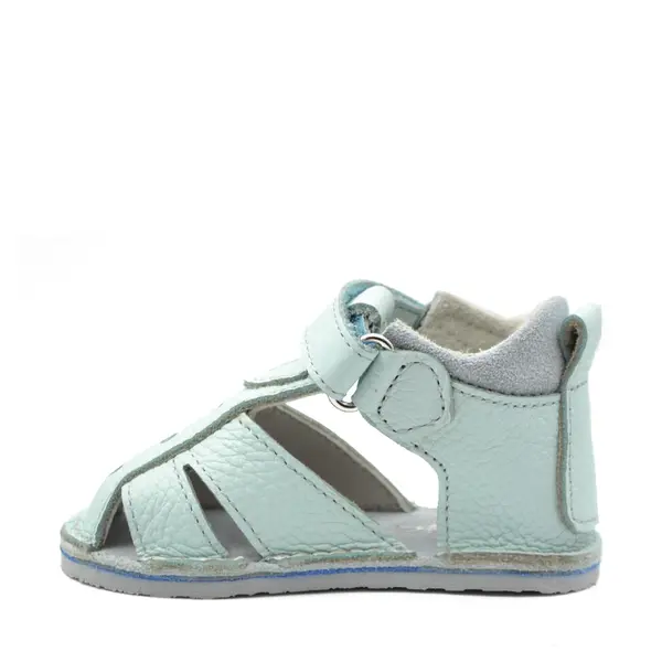 Sandale copii, barefoot, primii pasi, piele naturala, talpa flexibila, inchidere cu scai, baby blue_RO-100-11-24_Pebebe
