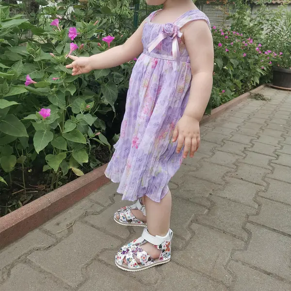 Sandale copii, primii pasi, piele naturala, talpa flexibila si inchidere cu scai, print fluturi_RO-103-11-24_Pebebe