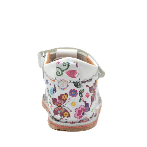 Sandale copii, primii pasi, piele naturala, talpa flexibila si inchidere cu scai, print fluturi_RO-103-11-24_Pebebe