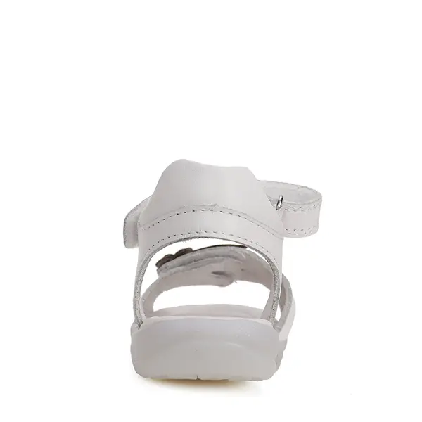 Sandale fete, piele naturala, alb cu floare argintie, D.D.Step_G072-41786BM-31_Pebebe