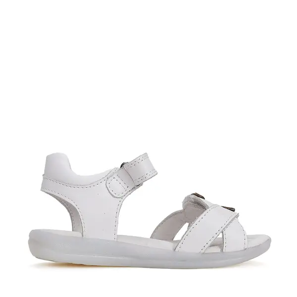 Sandale fete, piele naturala, alb cu floare argintie, D.D.Step_G072-41786BM-31_Pebebe