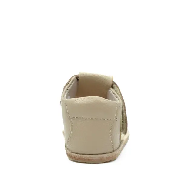 Sandale primi pasi cu scai, talpă flexibilă de cauciuc, perforatii  laterale, urs, crem_RO-20-9-24_Pebebe