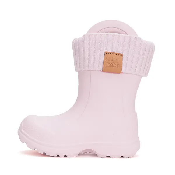 Cizme de cauciuc pentru copii, interior din material textil detasabil, roz, D.D.Step_I106-42443-28/29_Pebebe