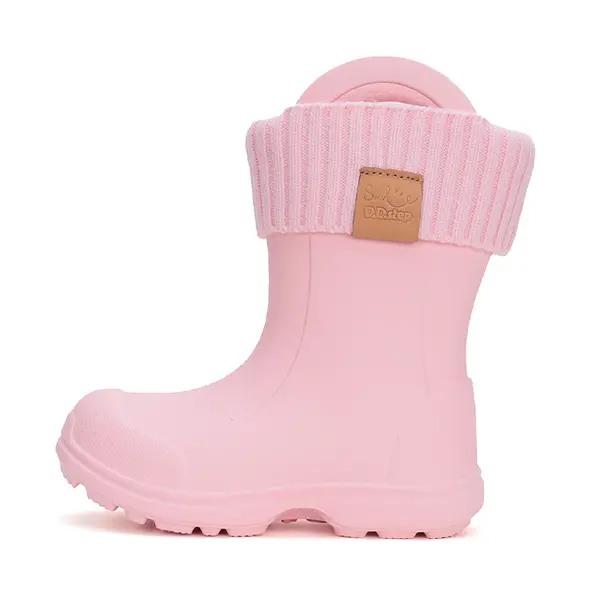 Cizme de cauciuc pentru copii, interior din material textil detasabil, roz deschis, D.D.Step_I106-42545-30/31_Pebebe