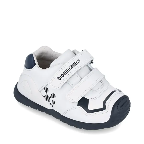 Pantofi Biomecanics Baieti, piele naturala, Biogateo Sport, alb, albastru_241001-A578-18_Pebebe