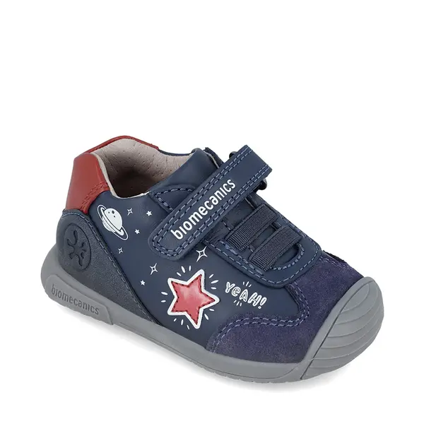 Pantofi copii, piele naturala, Biogateo Urban Casual, bleumarin, steluta, Biomecanics_241129-A183-18_Pebebe