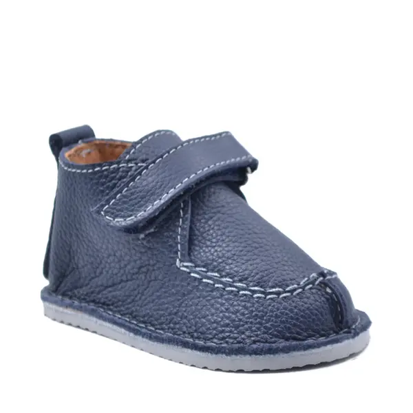 Pantofi din piele naturala pentru copii, talpa cauciuc, scai, Bubu, albastru inchis_RO-110-9-17_Pebebe