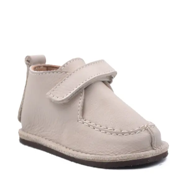 Pantofi din piele naturala pentru copii, talpa cauciuc, scai, Bubu, bej_RO-110-7-21_Pebebe