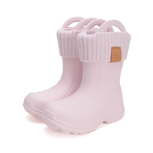 Cizme de cauciuc pentru copii, interior din material textil detasabil, roz, D.D.Step_I106-42443-28/29_Pebebe