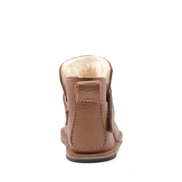 Cizme din piele pentru copii, talpa flexibila, imblanite, camel_RO-106-19-17_Pebebe