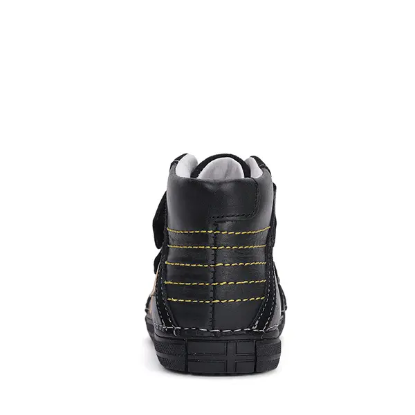 Ghete baieti, piele naturala, talpa flexibila, negru, D.D.Step_A049-42271AM-30_Pebebe
