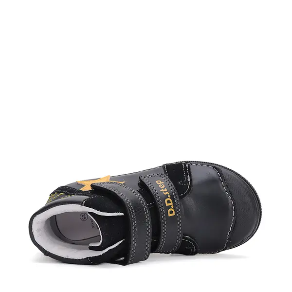 Ghete baieti, piele naturala, talpa flexibila, negru, D.D.Step_A049-42271AM-30_Pebebe