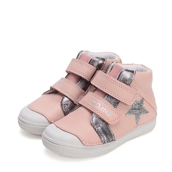 Ghete baieti, piele naturala, talpa flexibila, roz, D.D.Step_A049-42271EM-26_Pebebe