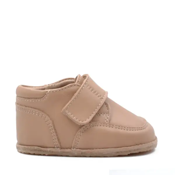Ghete barefoot din piele naturala pentru copii, primii pasi, inchidere cu scai si talpa din flexibila, latte_RO-14-latte-22_Pebebe