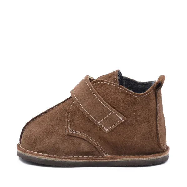 Ghete Barefoot, primii pasi, captuseala textila, talpa felxibila, maro inchis_RO-112-15-24_Pebebe