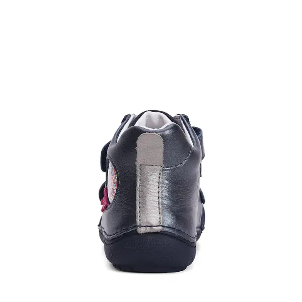 Ghete copii, piele naturala, barefoot, talpa flexibila, bleumarin, D.D.Step_A063-42804M-25_Pebebe
