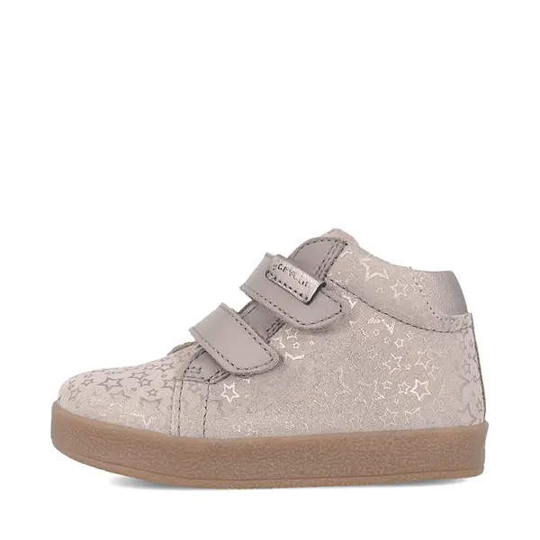 Ghete copii, piele naturala, Peke, maro cu stelute, Garvalin_241316-A780-23_Pebebe