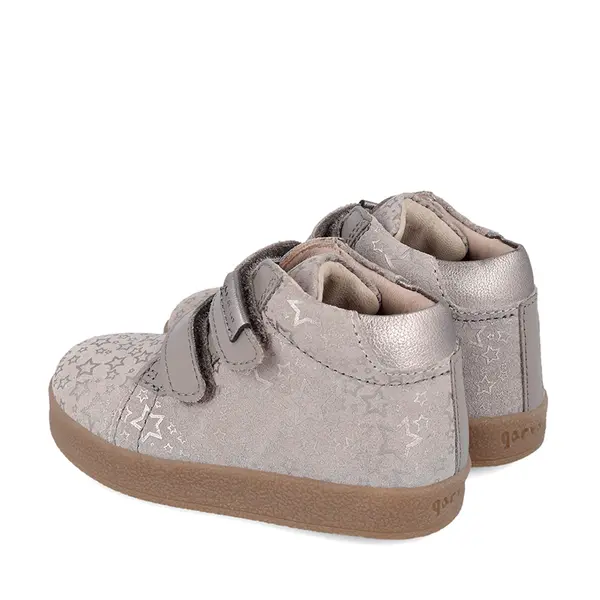 Ghete copii, piele naturala, Peke, maro cu stelute, Garvalin_241316-A780-23_Pebebe
