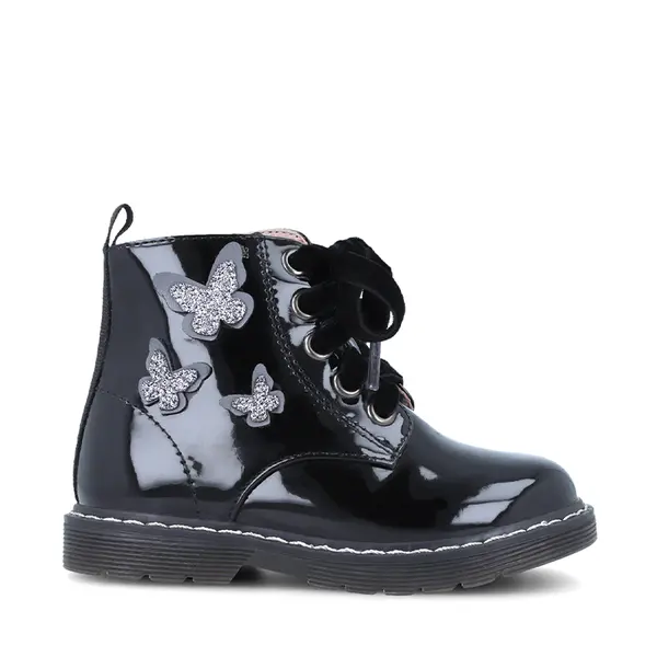 Ghete fete, inchidere siret si fermoar, Mini Matilde, negru, fluturas, Garvalin_241340-A054-26_Pebebe