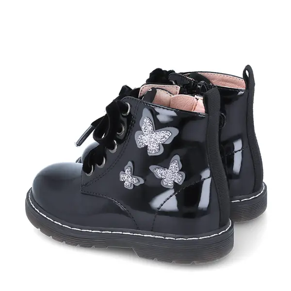 Ghete fete, inchidere siret si fermoar, Mini Matilde, negru, fluturas, Garvalin_241340-A054-26_Pebebe