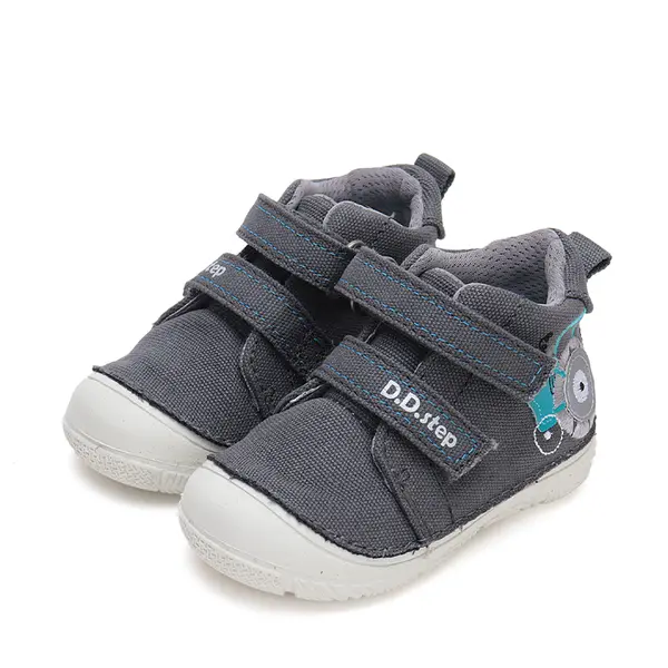 Pantofi baieti, material textil, gri, tractor, D.D.Step_C082-42149-20_Pebebe