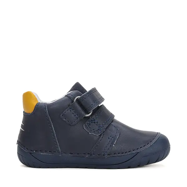 Pantofi baieti, piele naturala, barefoot, bleumarin, masinuta, D.D.Step_S070-42393-20_Pebebe