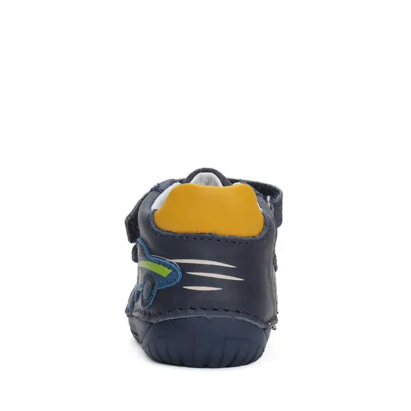 Pantofi baieti, piele naturala, barefoot, bleumarin, masinuta, D.D.Step_S070-42393-20_Pebebe
