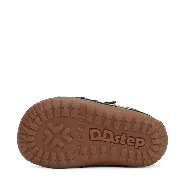 Pantofi baieti, piele naturala, barefoot, verde inchis, masinuta, D.D.Step_S070-42393A-20_Pebebe