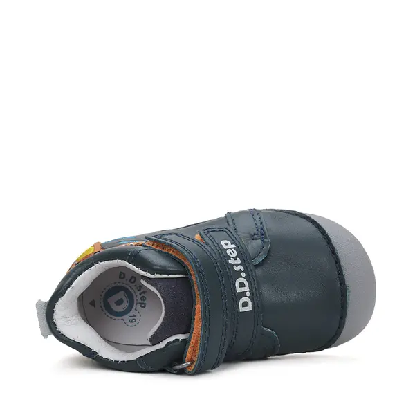 Pantofi baieti, piele naturla, talpa flexibila, bleumarin, crocodil, D.D.Step_S015-42325B-20_Pebebe