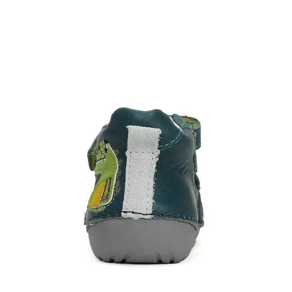 Pantofi baieti, piele naturla, talpa flexibila, verde, crocodil, D.D.Step_S015-42325-19_Pebebe