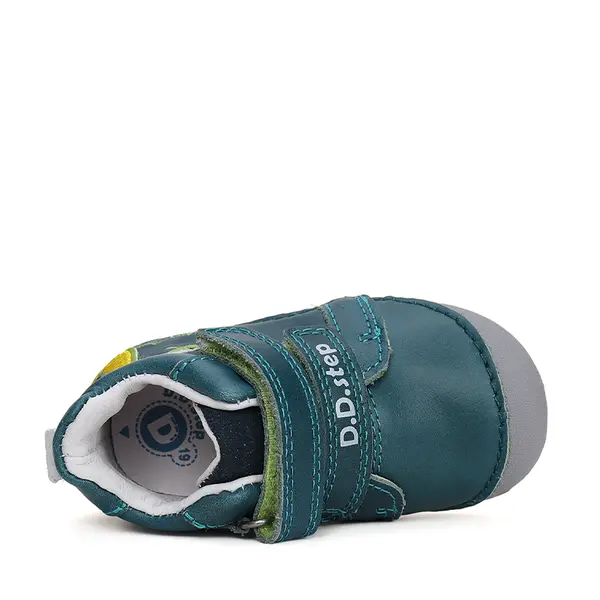 Pantofi baieti, piele naturla, talpa flexibila, verde, crocodil, D.D.Step_S015-42325-19_Pebebe
